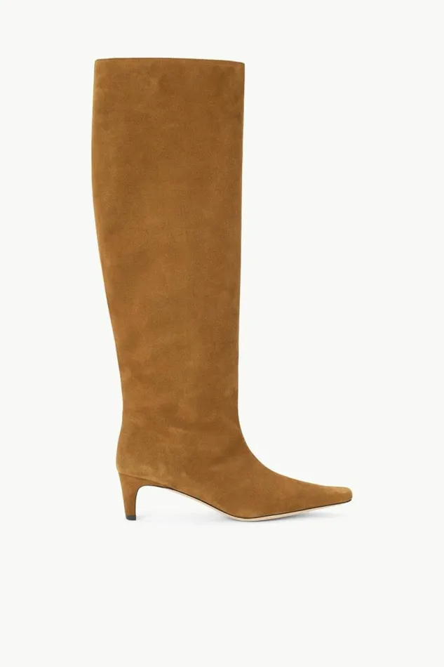 STAUD Boots WIDE SHAFT WALLY BOOT Tan Suede 8211 Women