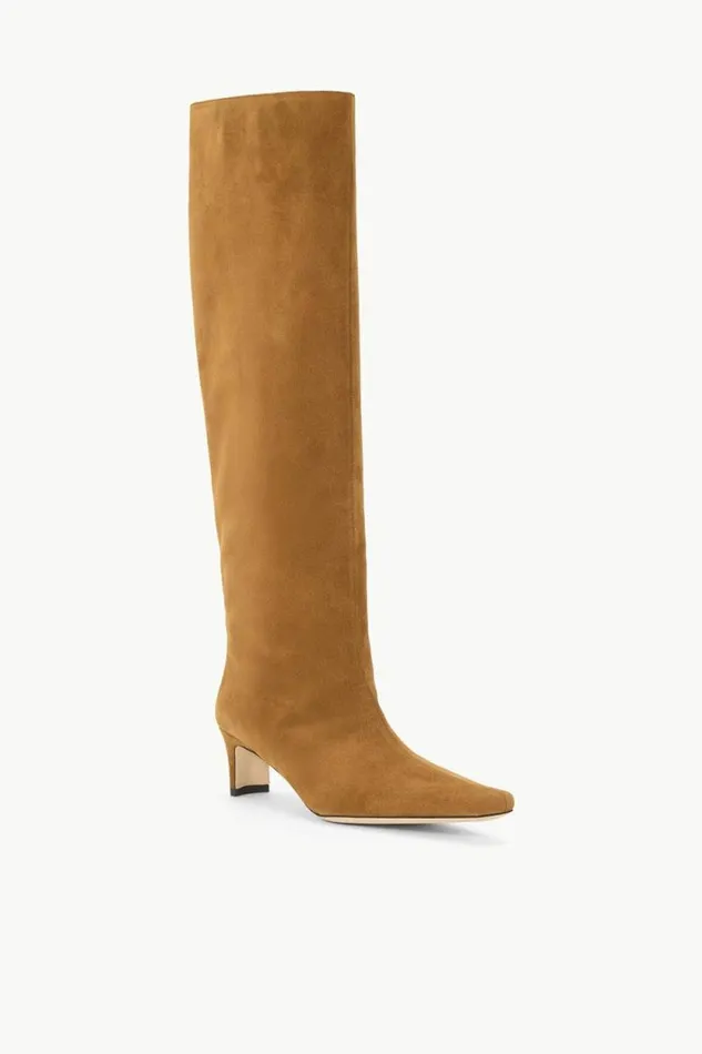 STAUD Boots WIDE SHAFT WALLY BOOT Tan Suede 8211 Women STAUD Boots WIDE SHAFT WALLY BOOT Tan Suede 8211 Women