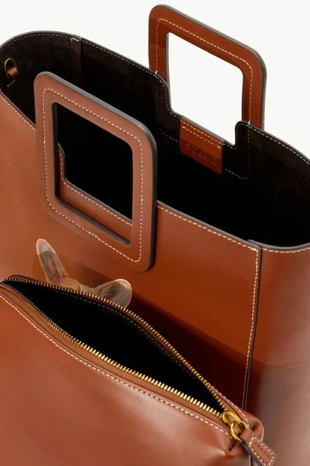 STAUD Custom Handbags CUSTOM SHIRLEY LEATHER BAG Tan 8211 Women
