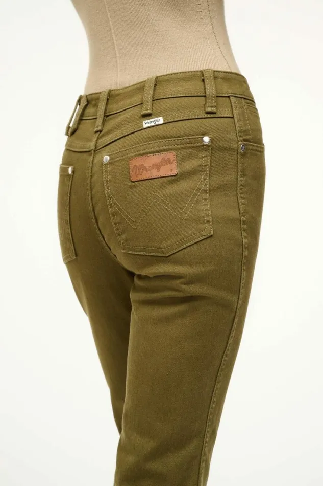 STAUD Denim WRANGLER THE CROPPED BOOT JEAN Sergeant Green 8211 Women STAUD Denim WRANGLER THE CROPPED BOOT JEAN Sergeant Green 8211 Women
