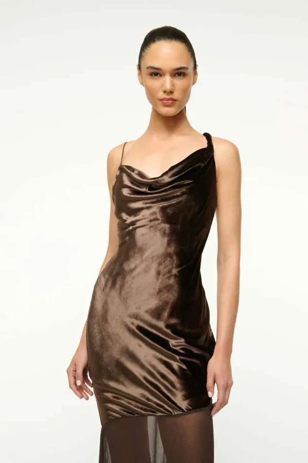 STAUD Dresses BEATON DRESS Dark Chocolate 8211 Women