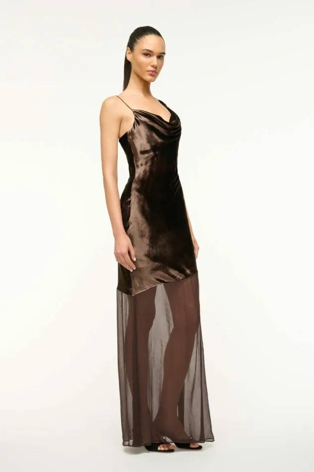 STAUD Dresses BEATON DRESS Dark Chocolate 8211 Women