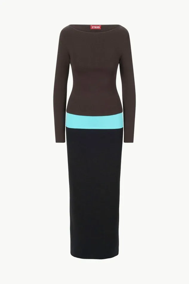 STAUD Dresses CARILO DRESS Earth Aqua Black 8211 Women STAUD Dresses CARILO DRESS Earth Aqua Black 8211 Women