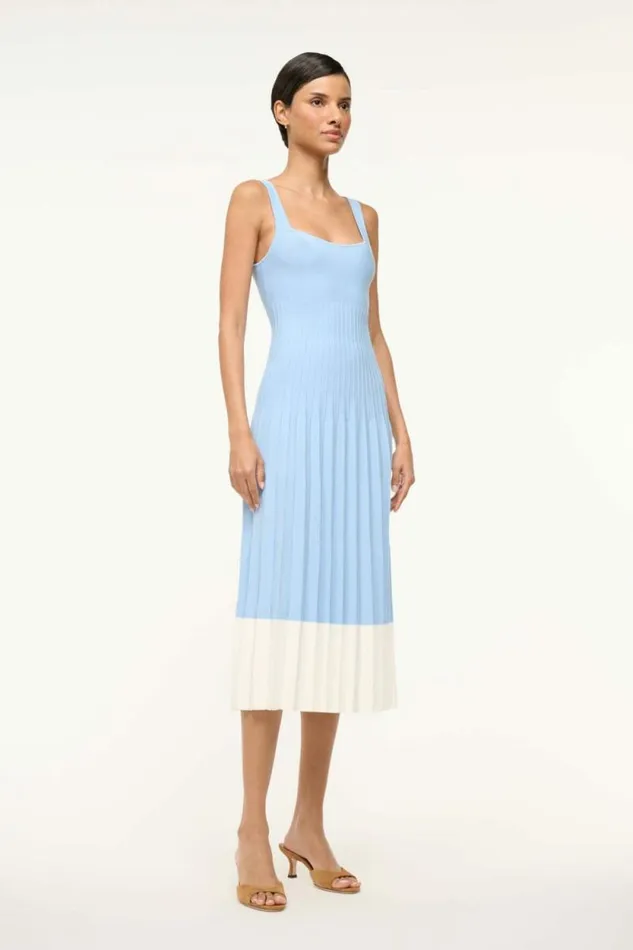 STAUD Dresses ELLISON DRESS Clear Blue White 8211 Women STAUD Dresses ELLISON DRESS Clear Blue White 8211 Women