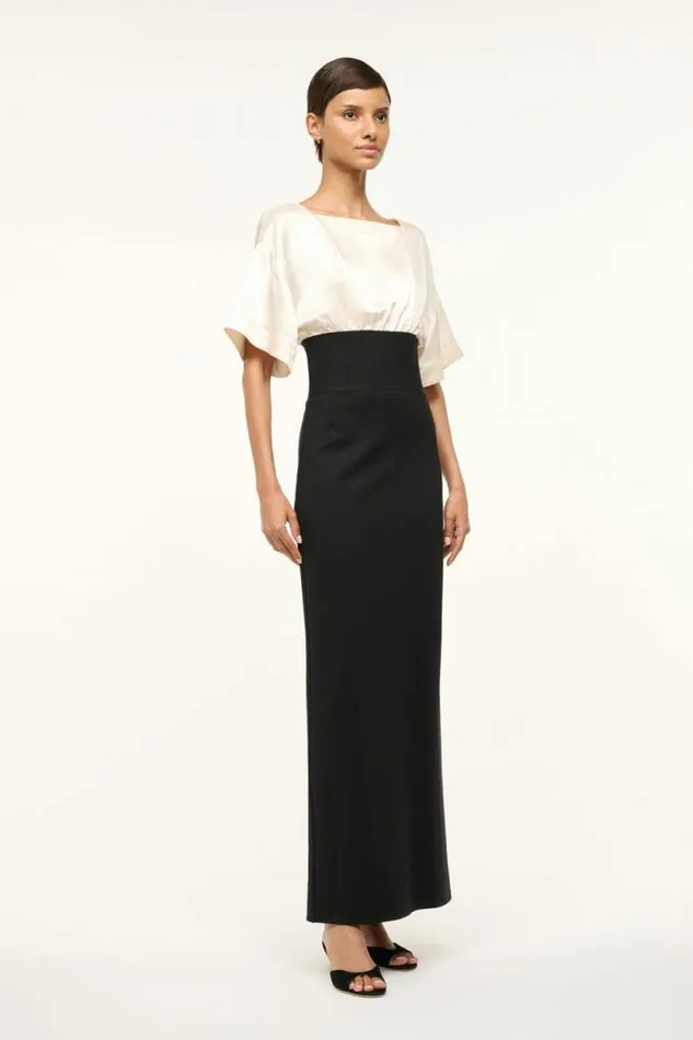 STAUD Dresses GARNET DRESS Ivory Black 8211 Women STAUD Dresses GARNET DRESS Ivory Black 8211 Women