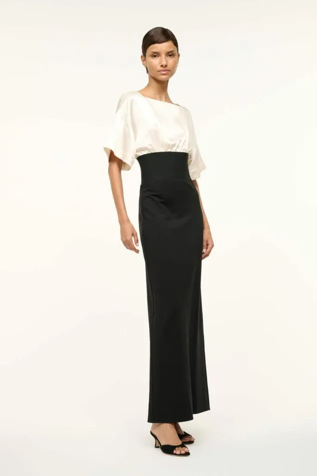 STAUD Dresses GARNET DRESS Ivory Black 8211 Women STAUD Dresses GARNET DRESS Ivory Black 8211 Women