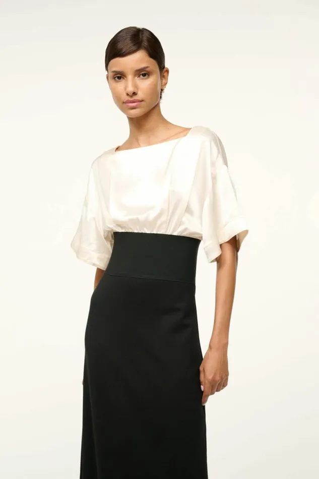 STAUD Dresses GARNET DRESS Ivory Black 8211 Women STAUD Dresses GARNET DRESS Ivory Black 8211 Women