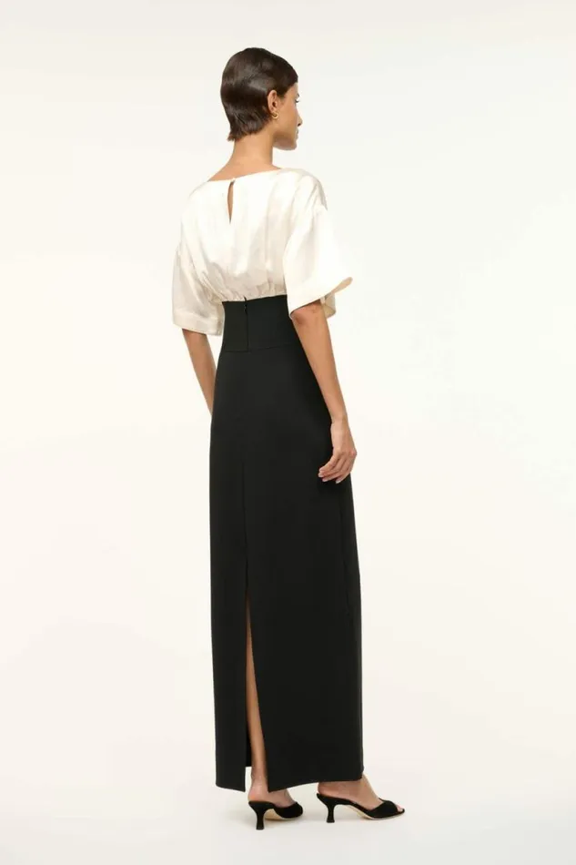 STAUD Dresses GARNET DRESS Ivory Black 8211 Women STAUD Dresses GARNET DRESS Ivory Black 8211 Women