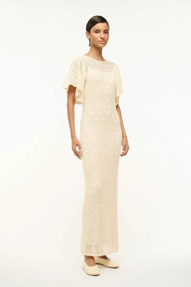 STAUD Dresses ISLA DRESS Ecru 8211 Women STAUD Dresses ISLA DRESS Ecru 8211 Women