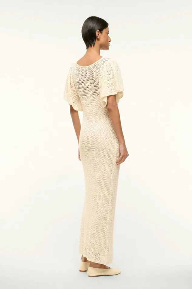 STAUD Dresses ISLA DRESS Ecru 8211 Women STAUD Dresses ISLA DRESS Ecru 8211 Women