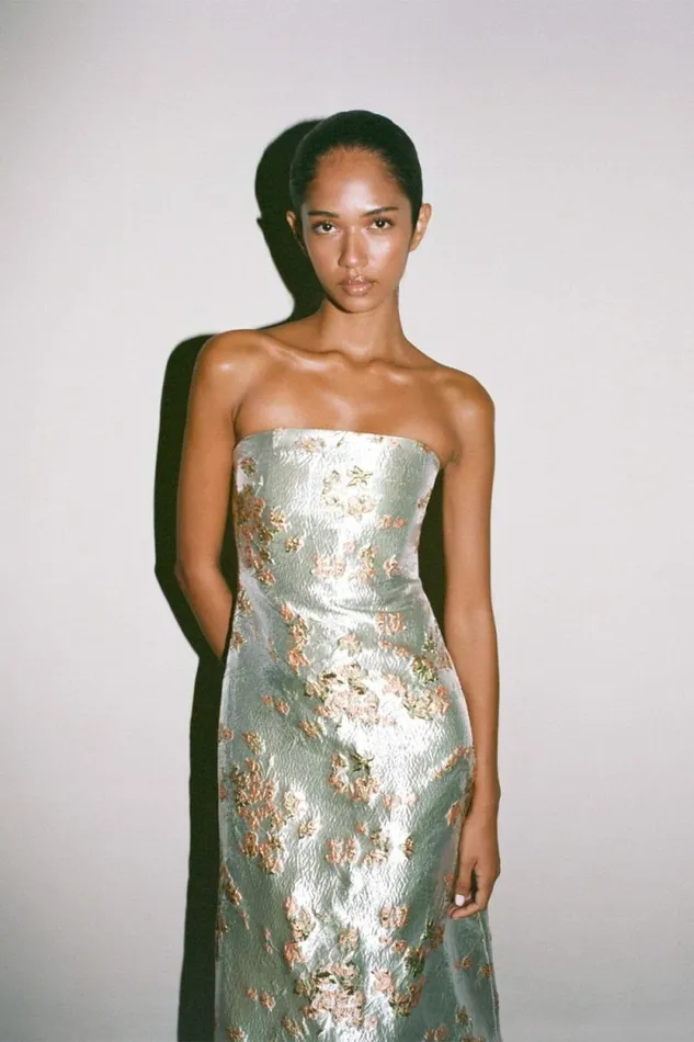 STAUD Dresses KENNEDY DRESS Metallic Bloom 8211 Women STAUD Dresses KENNEDY DRESS Metallic Bloom 8211 Women