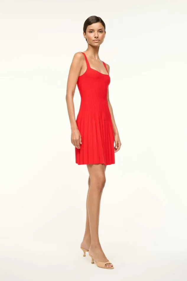 STAUD Dresses MINI ELLISON DRESS Red Rose 8211 Women
