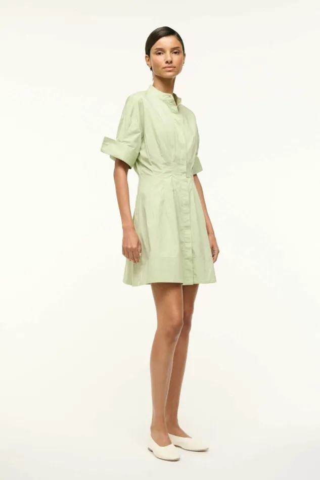 STAUD Dresses MINI LORENZA DRESS Pale Jade 8211 Women STAUD Dresses MINI LORENZA DRESS Pale Jade 8211 Women