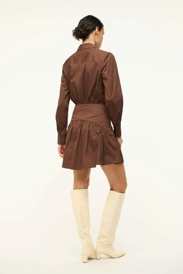 STAUD Dresses ROCCO MINI DRESS Earth 8211 Women STAUD Dresses ROCCO MINI DRESS Earth 8211 Women