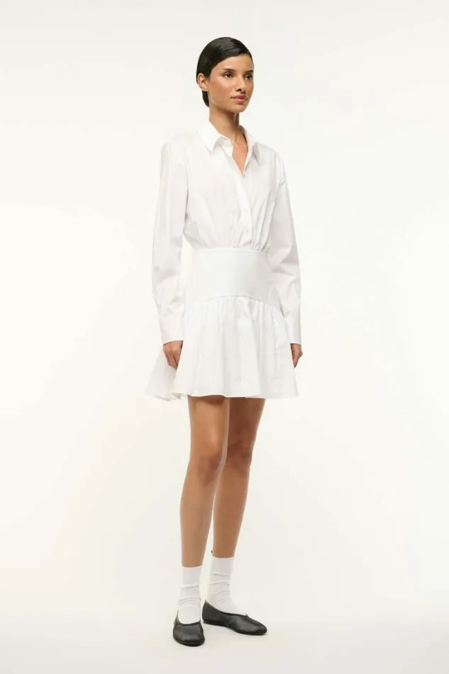 STAUD Dresses ROCCO MINI DRESS White 8211 Women STAUD Dresses ROCCO MINI DRESS White 8211 Women