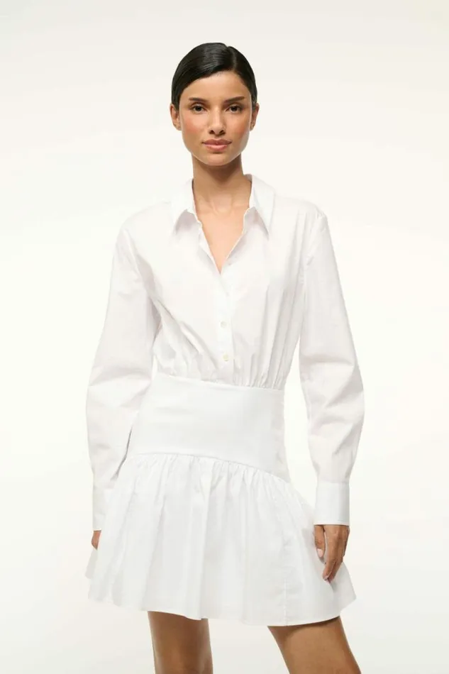 STAUD Dresses ROCCO MINI DRESS White 8211 Women STAUD Dresses ROCCO MINI DRESS White 8211 Women
