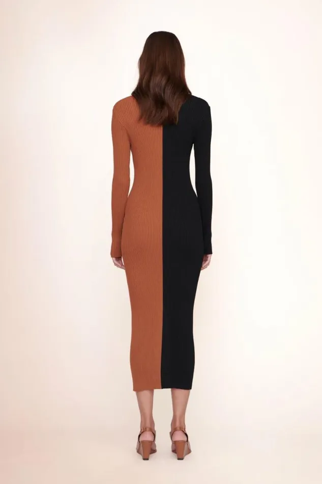 STAUD Dresses SHOKO SWEATER Tan Black 8211 Women