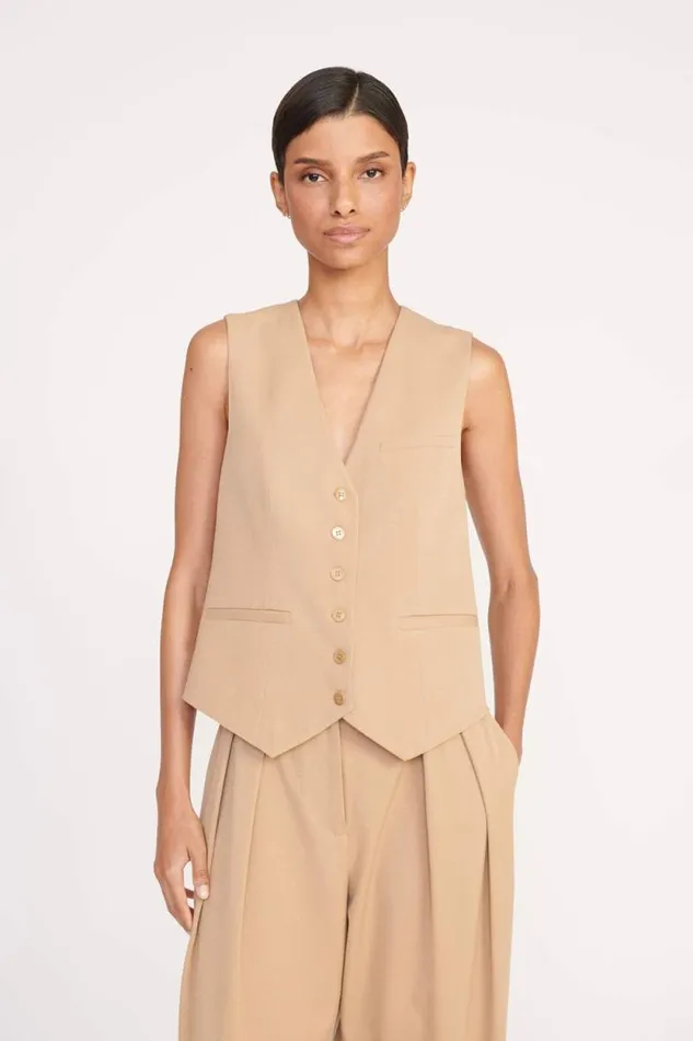 STAUD Essentials BRETT VEST Camel 8211 Women