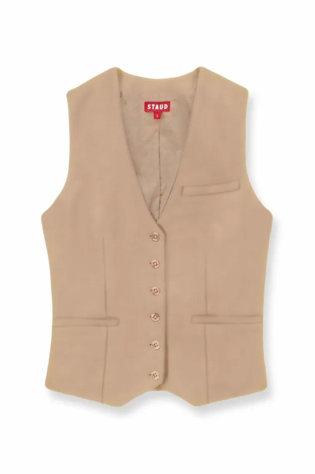 STAUD Essentials BRETT VEST Camel 8211 Women STAUD Essentials BRETT VEST Camel 8211 Women