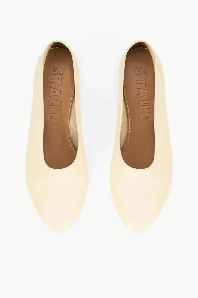 STAUD Mules and Flats ALBA BALLET FLAT Cream 8211 Women