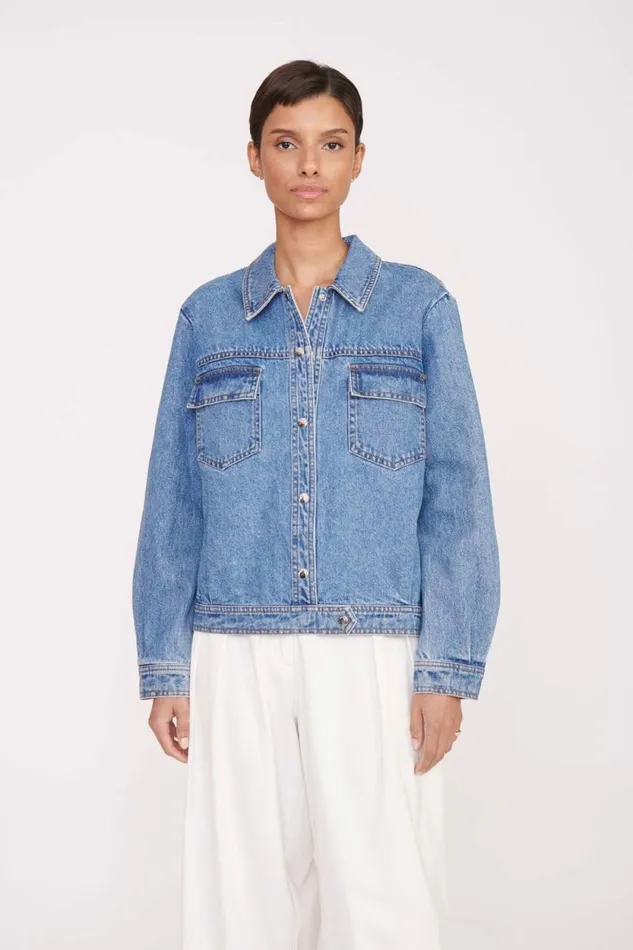 STAUD Outerwear and Jackets CUSTOM X CBONZ OVERSIZED RYAN DENIM JACKET Medium Wash 8211 Pet STAUD Outerwear and Jackets CUSTOM X CBONZ OVERSIZED RYAN DENIM JACKET Medium Wash 8211 Pet
