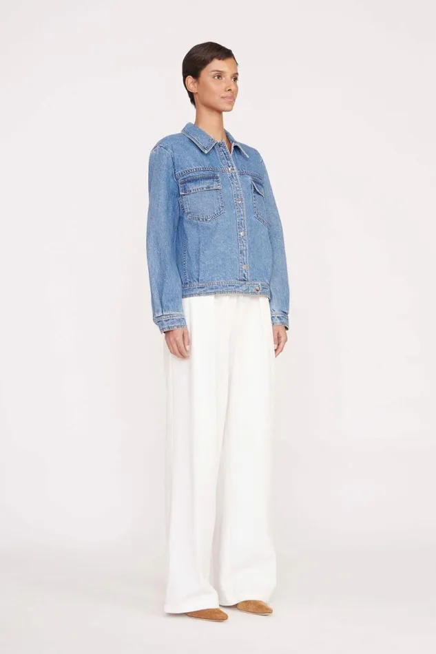 STAUD Outerwear and Jackets CUSTOM X CBONZ OVERSIZED RYAN DENIM JACKET Medium Wash 8211 Pet STAUD Outerwear and Jackets CUSTOM X CBONZ OVERSIZED RYAN DENIM JACKET Medium Wash 8211 Pet