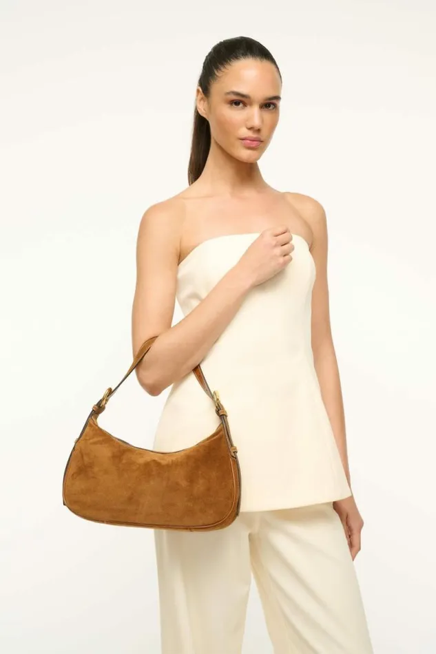STAUD Shoulder PINE SHOULDER BAG Tan Suede 8211 Women