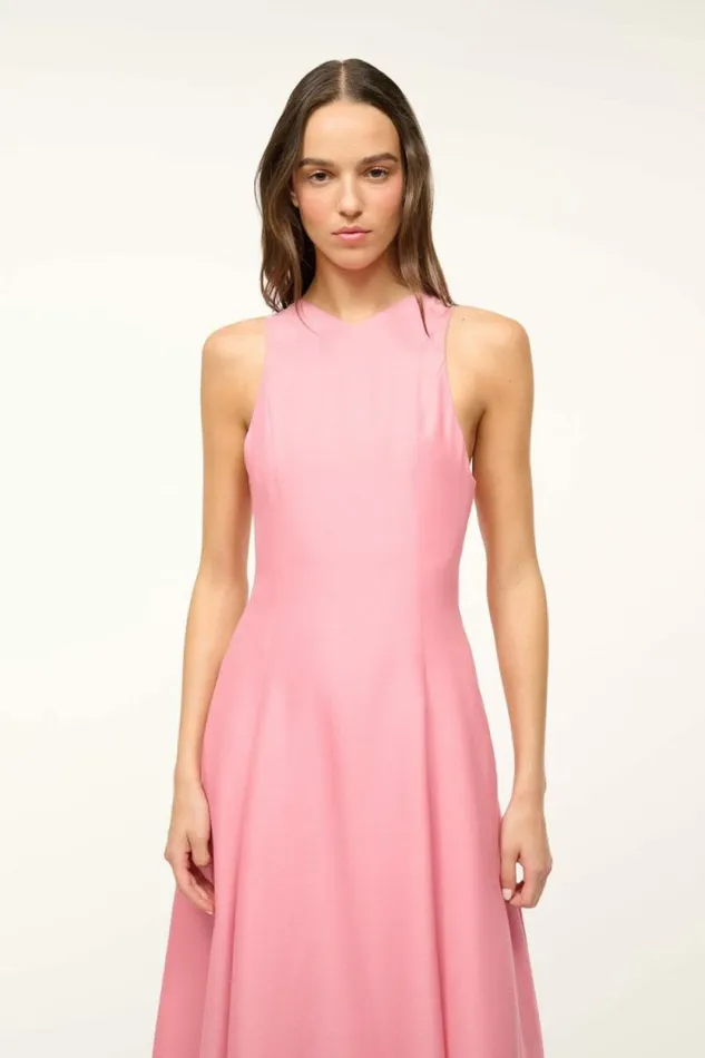 STAUD Silk HEIKE DRESS Damask Pink 8211 Women STAUD Silk HEIKE DRESS Damask Pink 8211 Women