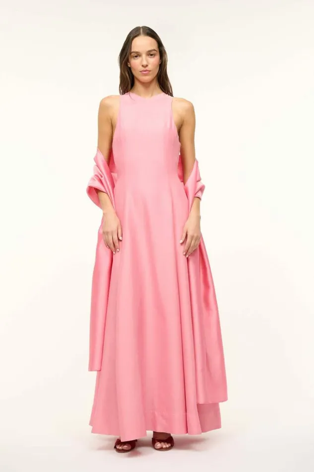 STAUD Silk HEIKE DRESS Damask Pink 8211 Women STAUD Silk HEIKE DRESS Damask Pink 8211 Women