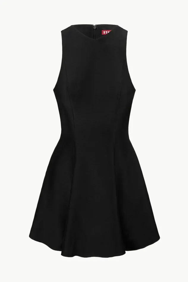 STAUD Silk MINI HEIKE DRESS Black 8211 Women