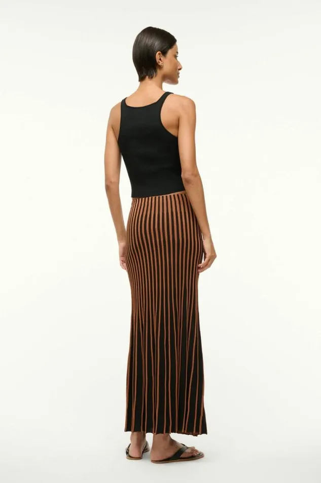 STAUD Skirts ALEIDA SKIRT Tan Black 8211 Women STAUD Skirts ALEIDA SKIRT Tan Black 8211 Women