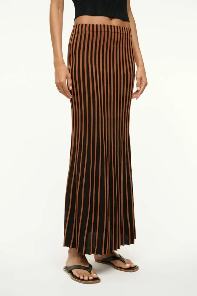 STAUD Skirts ALEIDA SKIRT Tan Black 8211 Women STAUD Skirts ALEIDA SKIRT Tan Black 8211 Women