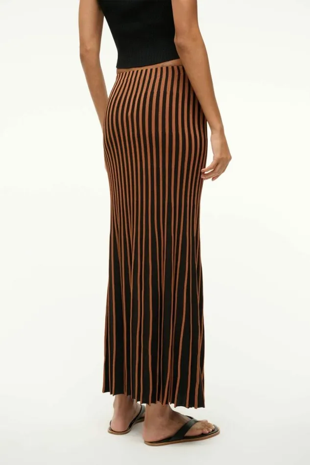 STAUD Skirts ALEIDA SKIRT Tan Black 8211 Women STAUD Skirts ALEIDA SKIRT Tan Black 8211 Women