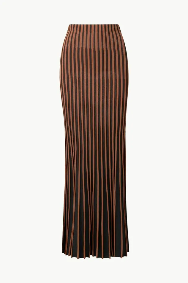 STAUD Skirts ALEIDA SKIRT Tan Black 8211 Women STAUD Skirts ALEIDA SKIRT Tan Black 8211 Women
