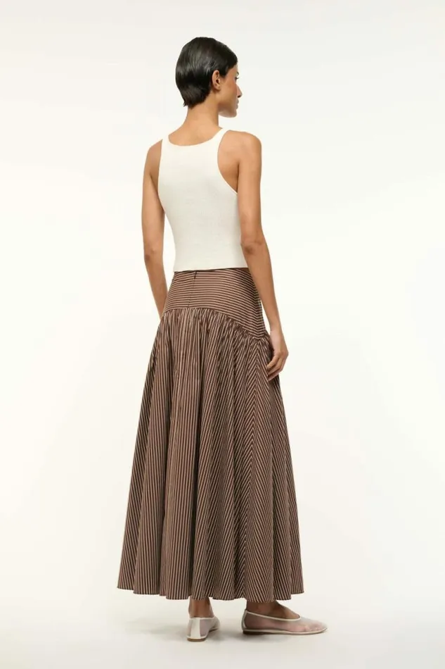 STAUD Skirts PROCIDA SKIRT Dark Oak Micro Stripe 8211 Women