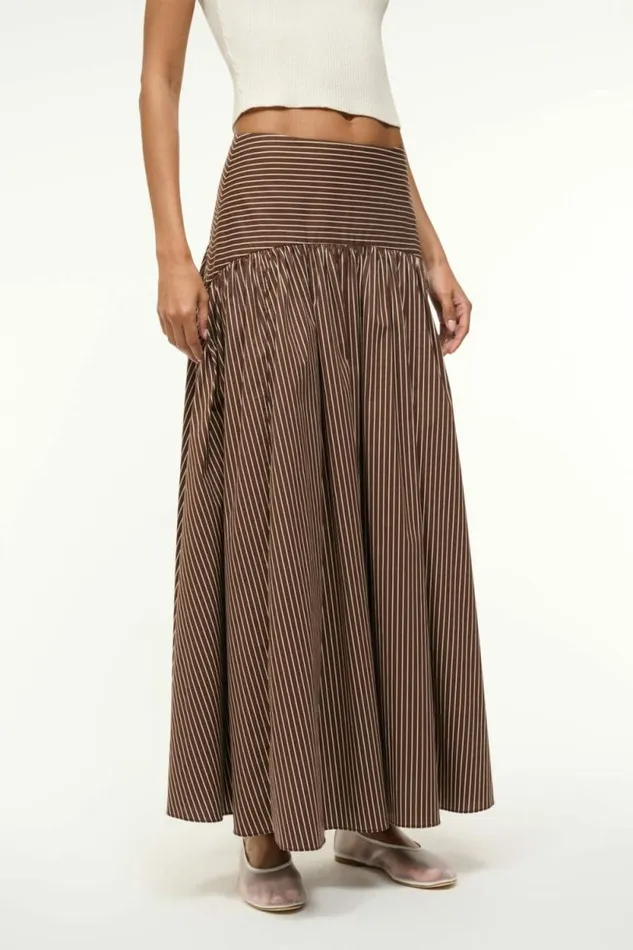 STAUD Skirts PROCIDA SKIRT Dark Oak Micro Stripe 8211 Women