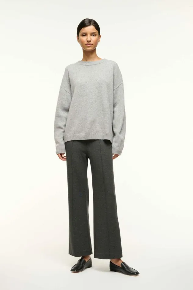 STAUD Sweaters SERRANO CASHMERE RELAXED CREW Heather Grey 8211 Women STAUD Sweaters SERRANO CASHMERE RELAXED CREW Heather Grey 8211 Women