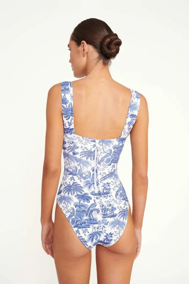 STAUD Swim ADELAIDE ONE PIECE Blue Toile 8211 Women