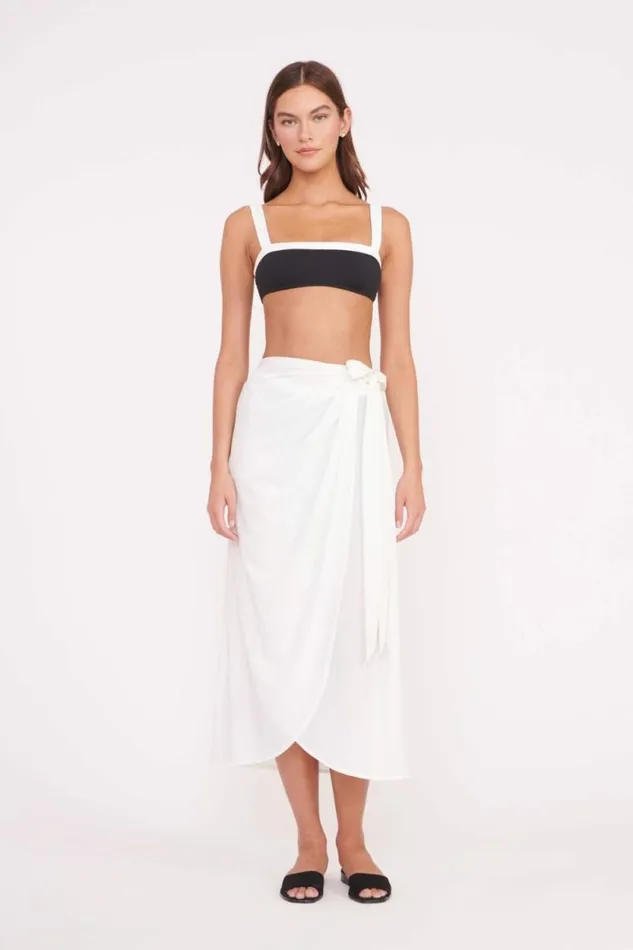 STAUD Swim ANGELICA COVERUP SKIRT White 8211 Women
