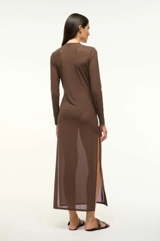 STAUD Swim CLEO DRESS Dark Chocolate 8211 Women