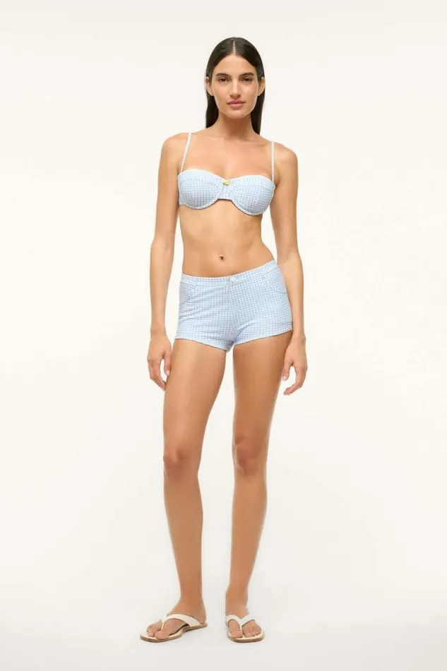 STAUD Swim COD BIKINI BOTTOM Sky Micro Check 8211 Women STAUD Swim COD BIKINI BOTTOM Sky Micro Check 8211 Women