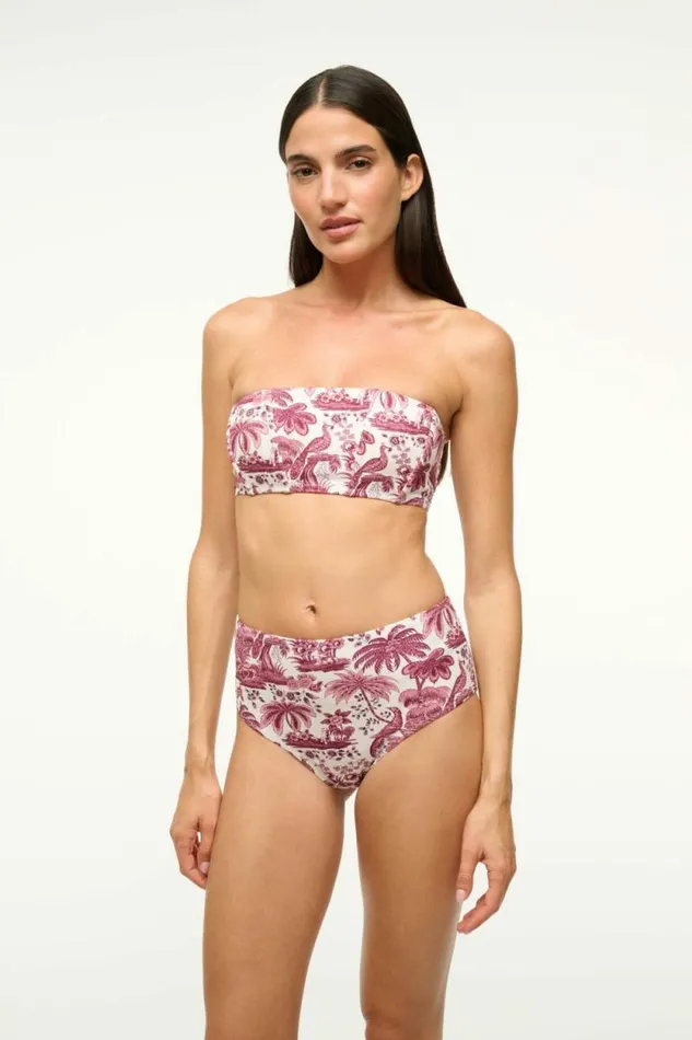 STAUD Swim DEVON HIGH RISE BIKINI BOTTOM Bordeaux Toile 8211 Women