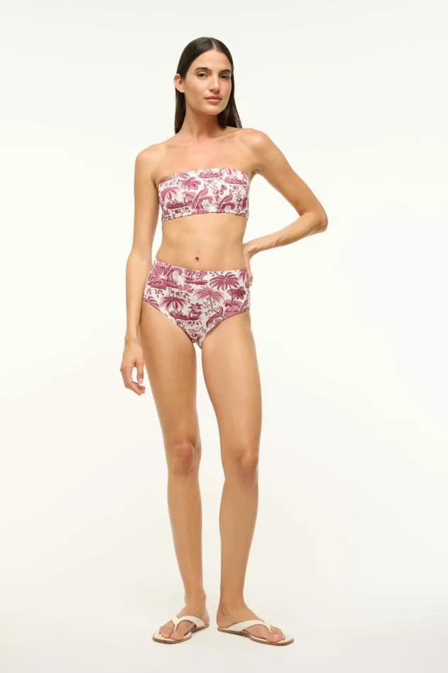 STAUD Swim DEVON HIGH RISE BIKINI BOTTOM Bordeaux Toile 8211 Women STAUD Swim DEVON HIGH RISE BIKINI BOTTOM Bordeaux Toile 8211 Women