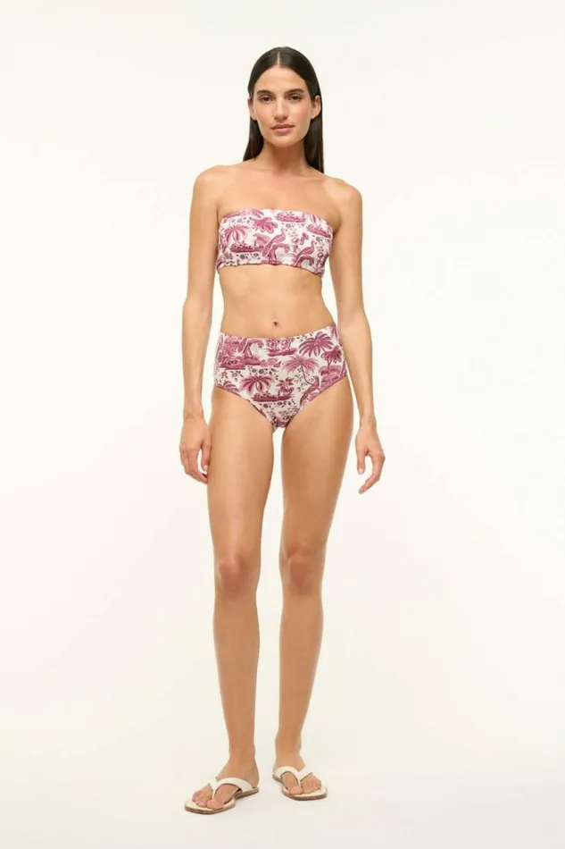 STAUD Swim DEVON HIGH RISE BIKINI BOTTOM Bordeaux Toile 8211 Women STAUD Swim DEVON HIGH RISE BIKINI BOTTOM Bordeaux Toile 8211 Women