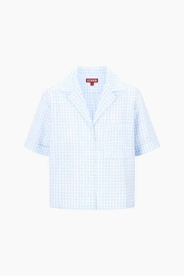 STAUD Swim GABI SHIRT Sky Gingham 8211 Women STAUD Swim GABI SHIRT Sky Gingham 8211 Women