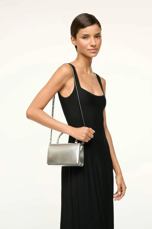 STAUD The Evening Edit ARC EVENING BAG Chrome 8211 Women STAUD The Evening Edit ARC EVENING BAG Chrome 8211 Women