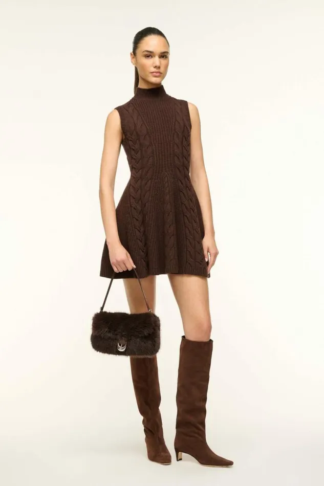 STAUD The Evening Edit HARLOW FAUX FUR BAG Espresso 8211 Women