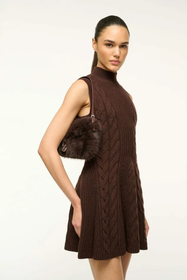 STAUD The Evening Edit HARLOW FAUX FUR BAG Espresso 8211 Women