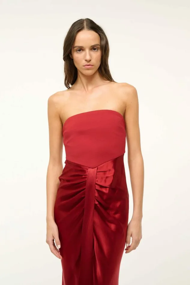STAUD The Evening Edit MIDI WAYFARING DRESS Rouge 8211 Women STAUD The Evening Edit MIDI WAYFARING DRESS Rouge 8211 Women