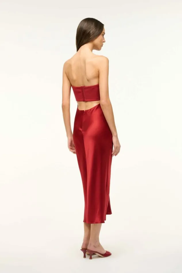 STAUD The Evening Edit MIDI WAYFARING DRESS Rouge 8211 Women STAUD The Evening Edit MIDI WAYFARING DRESS Rouge 8211 Women
